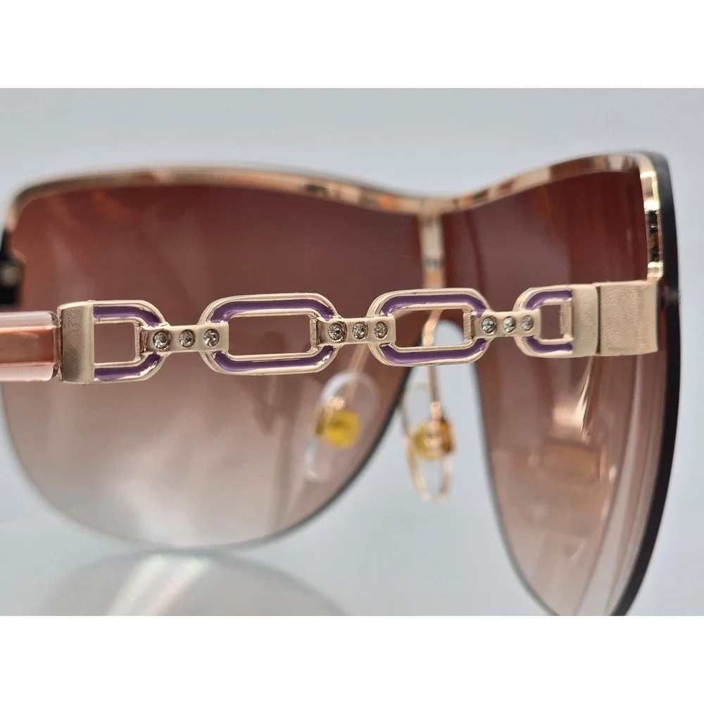 Sofia Vergara x Foster Grant Veronica Shield Sunglasses Womens OS Rose Gold -New